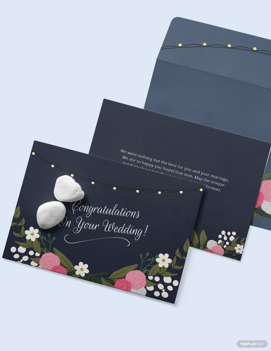 Wedding Congratulations Card Template