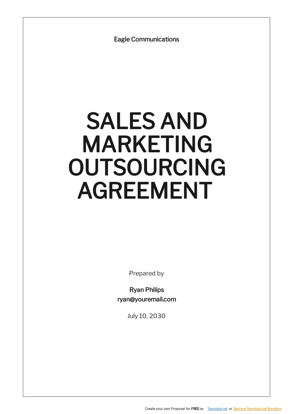Sales and Marketing Outsourcing Agreement Template in Word, Google Docs, Pages - Download | Template.net